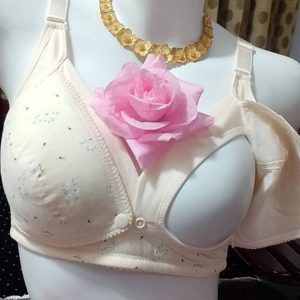 1-Piece Light Cream Color Mother Floral Bra